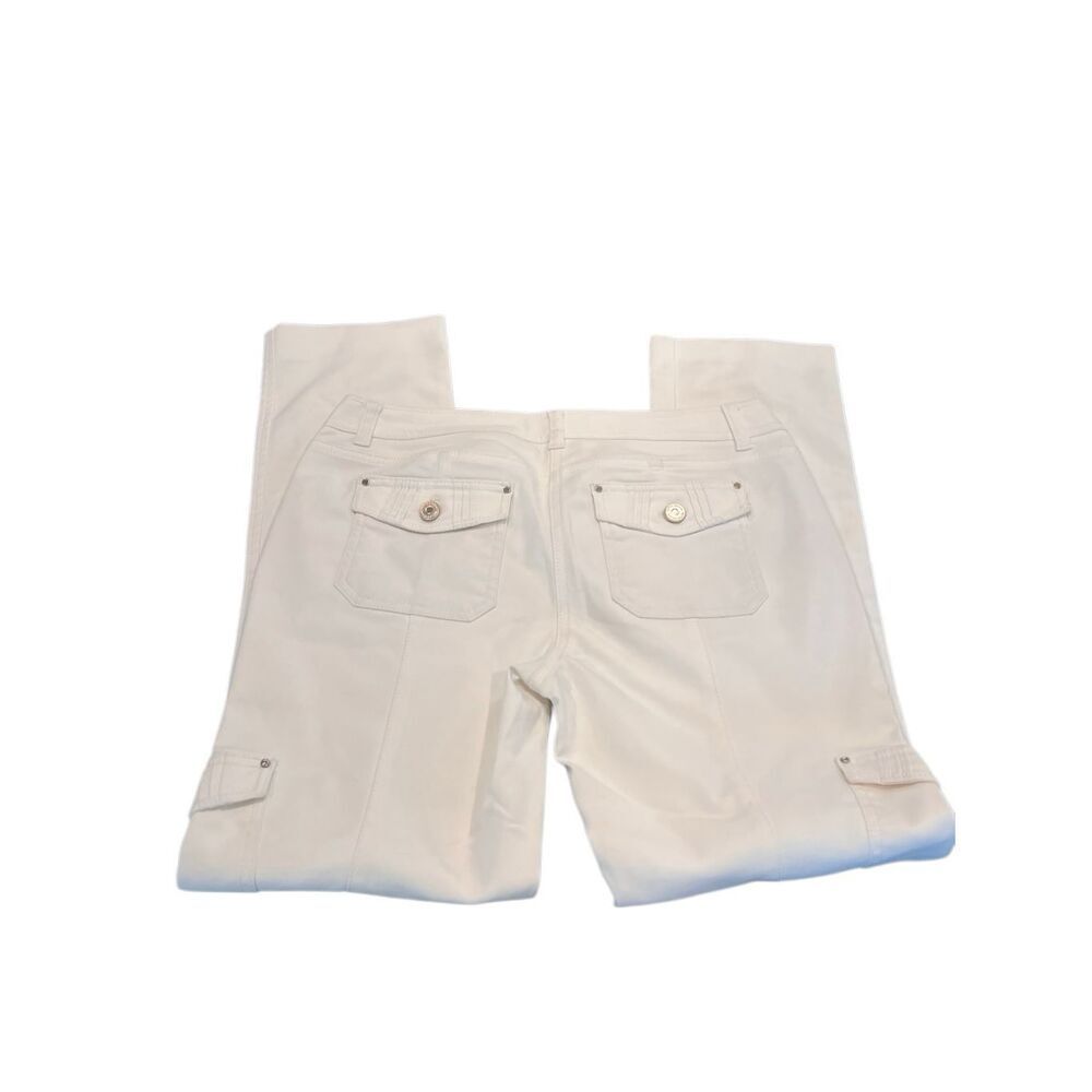 White House Black Market Women's Slim Leg Denim Utility Cargo Jeans White Sz 6R